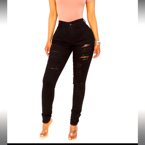 Fashion Nova Denim - NWT Fashion Nova Lola Destructured Jeans black size 14